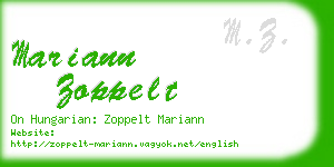 mariann zoppelt business card